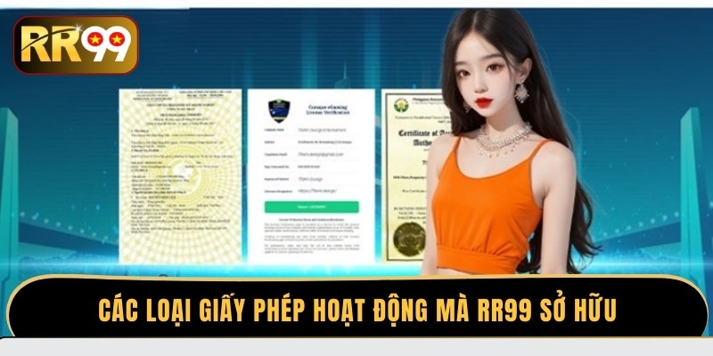 Các loại giấy phép hoạt động mà RR99 sở hữu